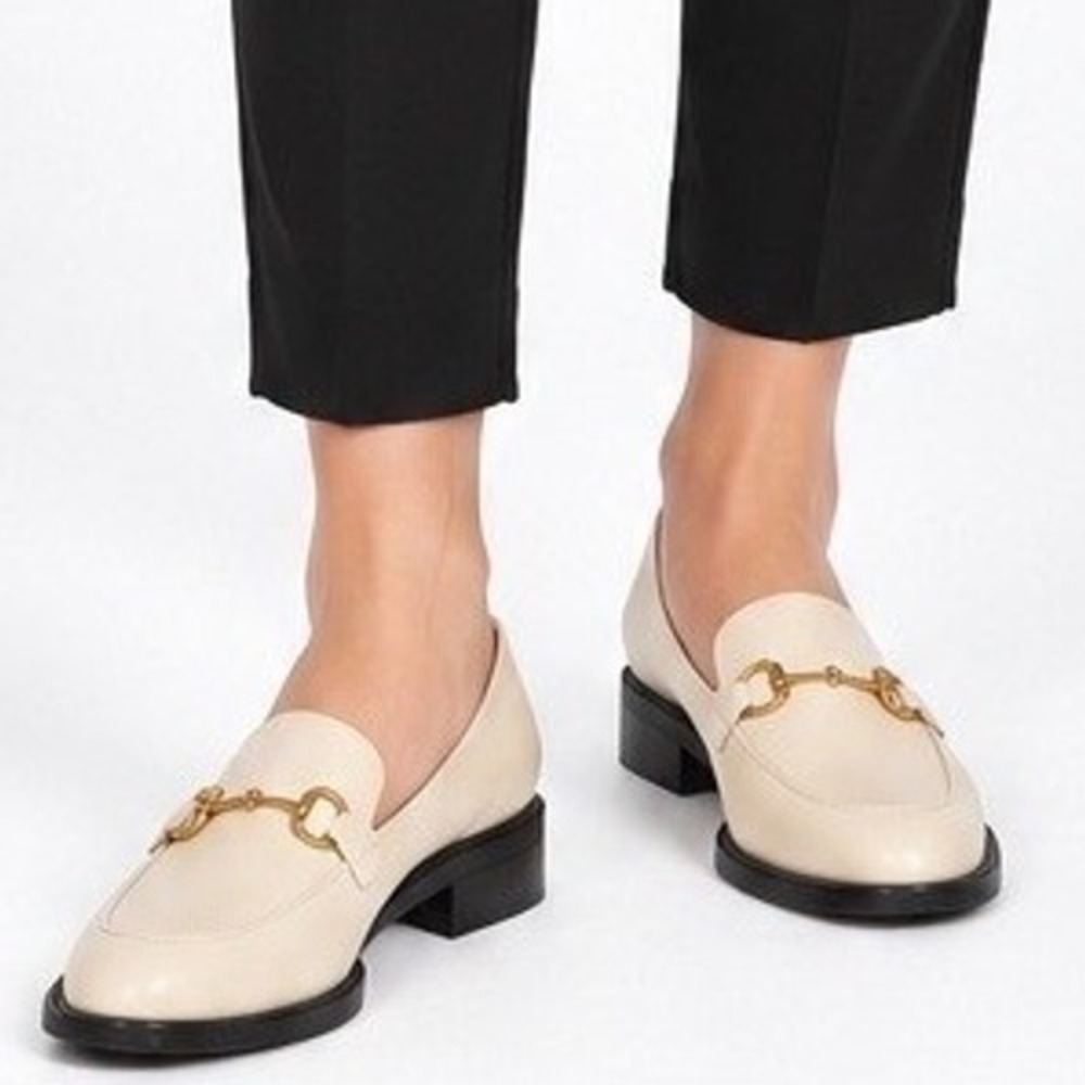 Lisa Vicky ZANNY-V Natural Sheep Nappa Leather Penny Slip On Loafer Size 8 M NWT